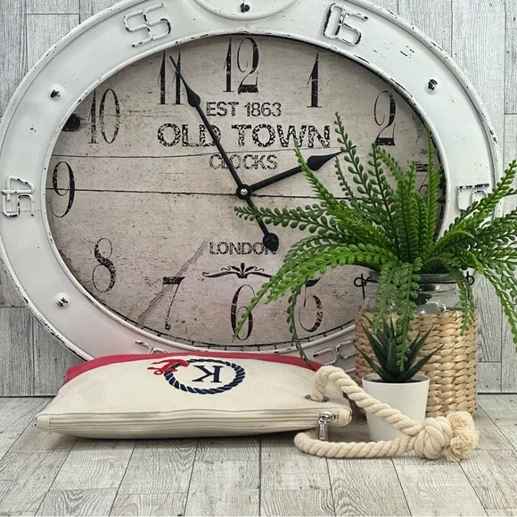 SUN Nautical Themed Blue Initial K Large Sea Bag & Rope Wristlet With Red Anchor - Picture 10 of 15